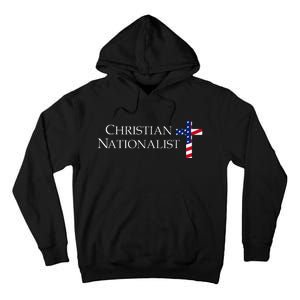 Christian Nationalist American Flag Cross Faith Tall Hoodie