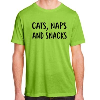 Cats Naps And Snacks Funny Ca Loer Gif Adult ChromaSoft Performance T-Shirt