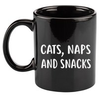 Cats Naps And Snacks Funny Ca Loer Gif 11oz C Handle Ceramic Mug