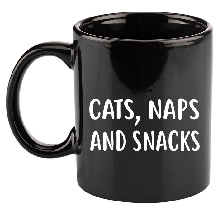 Cats Naps And Snacks Funny Ca Loer Gif 11oz C Handle Ceramic Mug