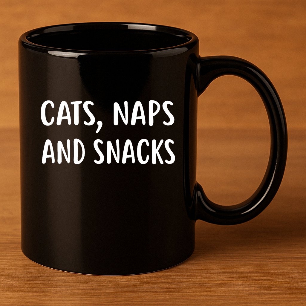 Cats Naps And Snacks Funny Ca Loer Gif 11oz C Handle Ceramic Mug