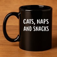 Cats Naps And Snacks Funny Ca Loer Gif 11oz C Handle Ceramic Mug