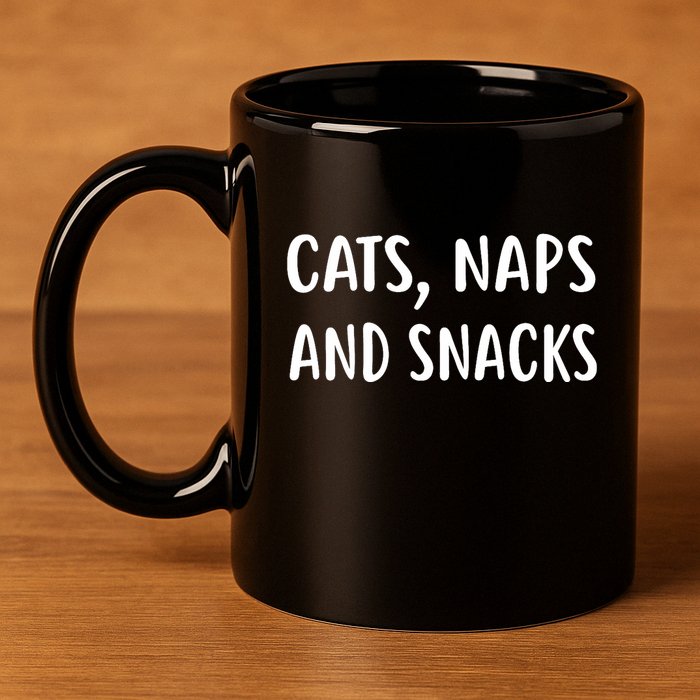 Cats Naps And Snacks Funny Ca Loer Gif 11oz C Handle Ceramic Mug