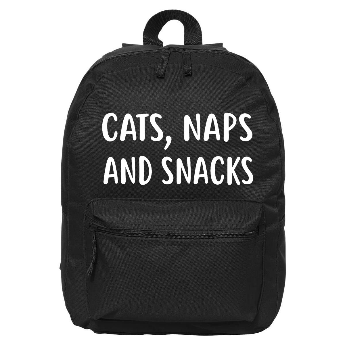 Cats Naps And Snacks Funny Ca Loer Gif 16 in Basic Backpack