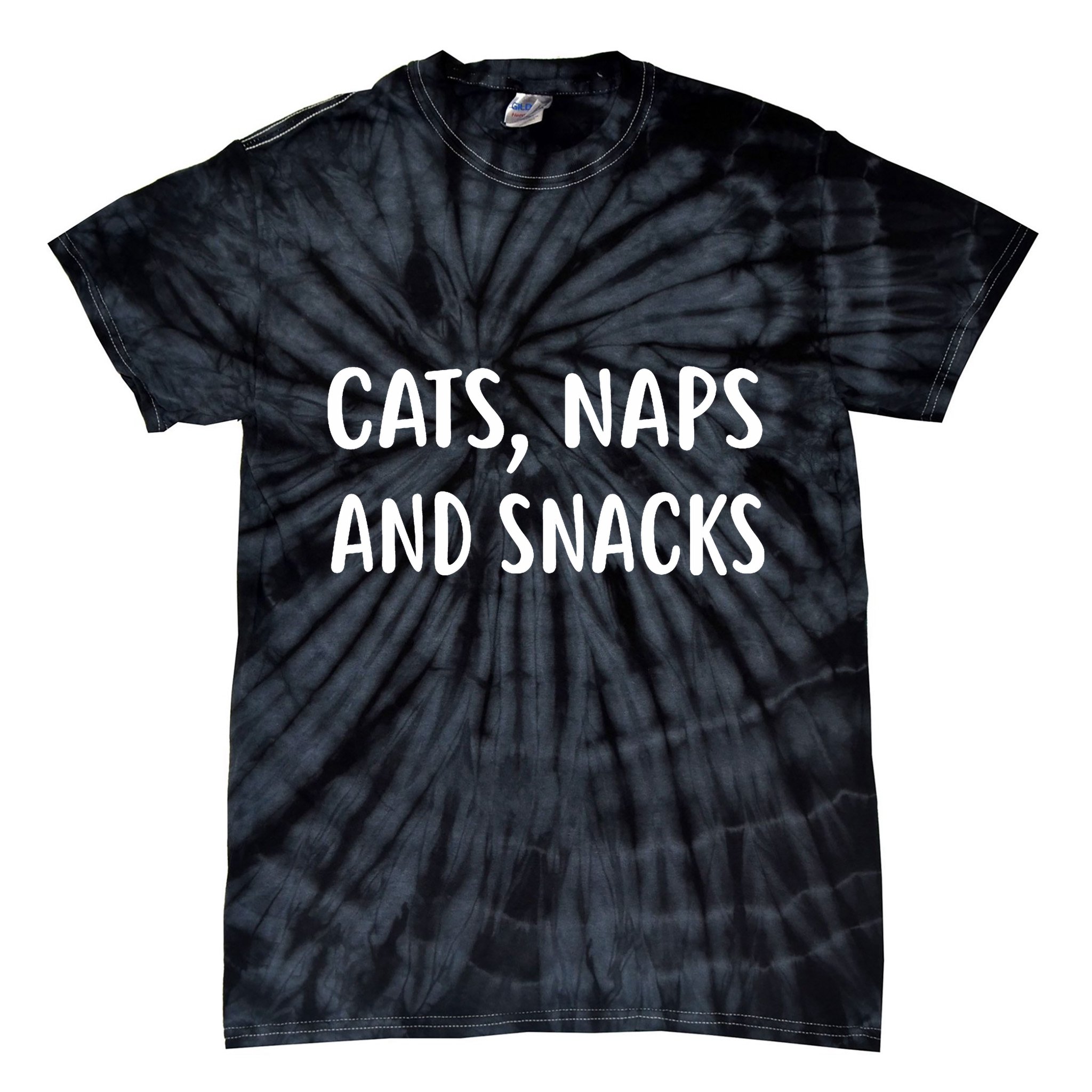 Cats Naps And Snacks Funny Ca Loer Gif Tie-Dye T-Shirt