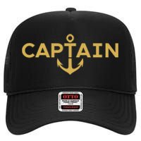 CAPTAIN NAUTICAL ANCHOR BOATER SAILOR YACHTING BOAT OWNER High Crown Mesh Back Trucker Hat