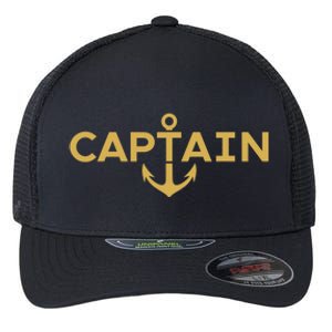 CAPTAIN NAUTICAL ANCHOR BOATER SAILOR YACHTING BOAT OWNER Flexfit Unipanel Trucker Cap