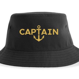 CAPTAIN NAUTICAL ANCHOR BOATER SAILOR YACHTING BOAT OWNER Sustainable Bucket Hat