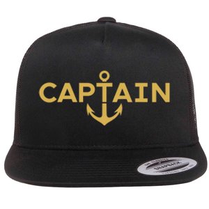 CAPTAIN NAUTICAL ANCHOR BOATER SAILOR YACHTING BOAT OWNER Flat Bill Trucker Hat