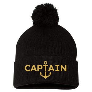 CAPTAIN NAUTICAL ANCHOR BOATER SAILOR YACHTING BOAT OWNER Pom Pom 12in Knit Beanie