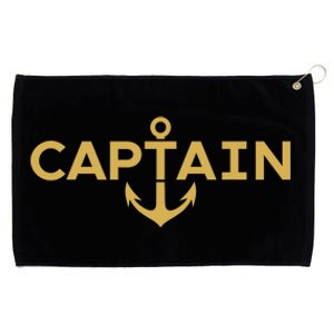 CAPTAIN NAUTICAL ANCHOR BOATER SAILOR YACHTING BOAT OWNER Grommeted Golf Towel