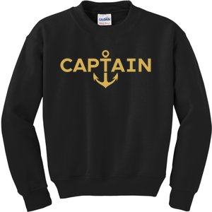 CAPTAIN NAUTICAL ANCHOR BOATER SAILOR YACHTING BOAT OWNER Kids Sweatshirt