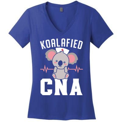 Certified Nursing Assistant Medical Worker Koalafied Cna Gift Women's V-Neck T-Shirt