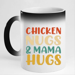 Chicken Nugs And Mama Hugs Nuggets Foodies Lovers 11oz Black Color Changing Mug