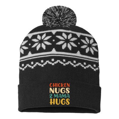 Chicken Nugs And Mama Hugs Nuggets Foodies Lovers USA-Made Snowflake Beanie