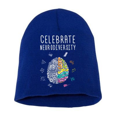 Celebrate Neurodiversity Adhd Autism Asd Awareness Gift Short Acrylic Beanie