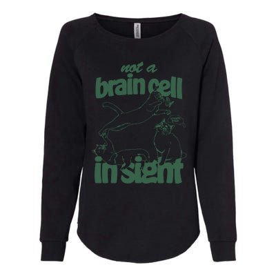 Cat Not A Brain Cell In Sight Womens California Wash Sweatshirt