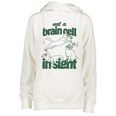 Cat Not A Brain Cell In Sight Womens Funnel Neck Pullover Hood