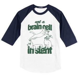 Cat Not A Brain Cell In Sight Baseball Sleeve Shirt