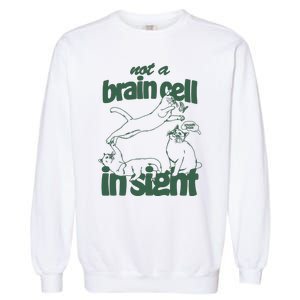 Cat Not A Brain Cell In Sight Garment-Dyed Sweatshirt