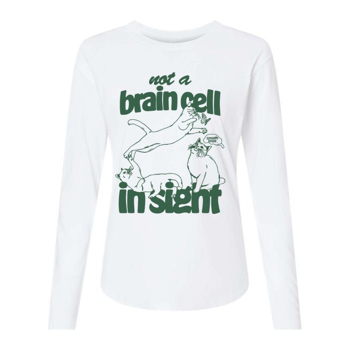 Cat Not A Brain Cell In Sight Womens Cotton Relaxed Long Sleeve T-Shirt