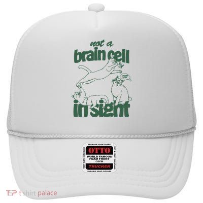 Cat Not A Brain Cell In Sight High Crown Mesh Back Trucker Hat
