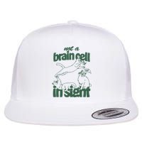 Cat Not A Brain Cell In Sight Flat Bill Trucker Hat