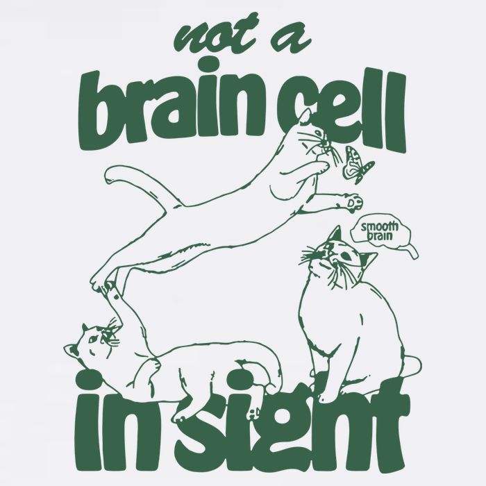 Cat Not A Brain Cell In Sight Flat Bill Trucker Hat