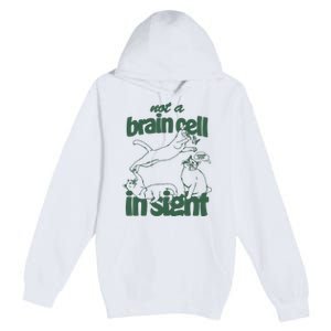 Cat Not A Brain Cell In Sight Premium Pullover Hoodie