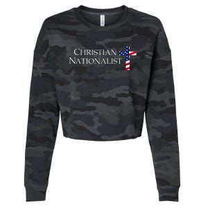 Christian Nationalist American Flag Cropped Pullover Crew