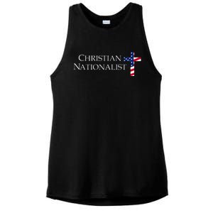 Christian Nationalist American Flag Ladies PosiCharge Tri-Blend Wicking Tank