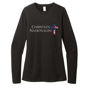 Christian Nationalist American Flag Womens CVC Long Sleeve Shirt