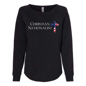 Christian Nationalist American Flag Womens California Wash Sweatshirt