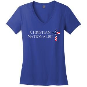 Christian Nationalist American Flag Women's V-Neck T-Shirt