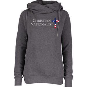 Christian Nationalist American Flag Womens Funnel Neck Pullover Hood