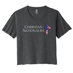 Christian Nationalist American Flag Women's Crop Top Tee