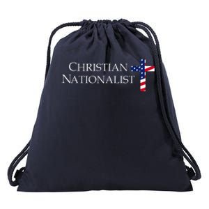 Christian Nationalist American Flag Drawstring Bag