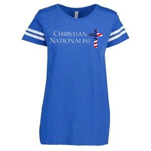 Christian Nationalist American Flag Enza Ladies Jersey Football T-Shirt