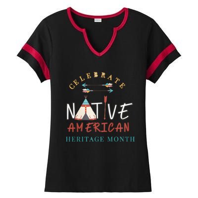 Celebrate Native American Heritage Month Ladies Halftime Notch Neck Tee