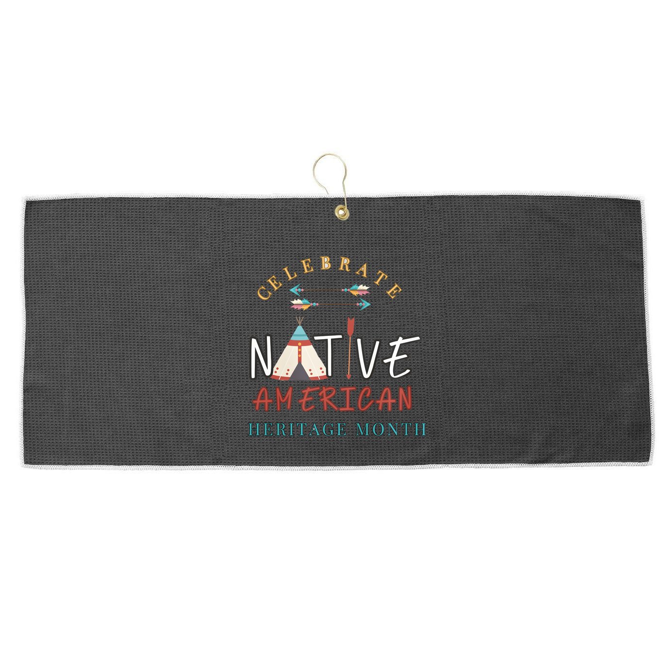 Celebrate Native American Heritage Month Large Microfiber Waffle Golf Towel