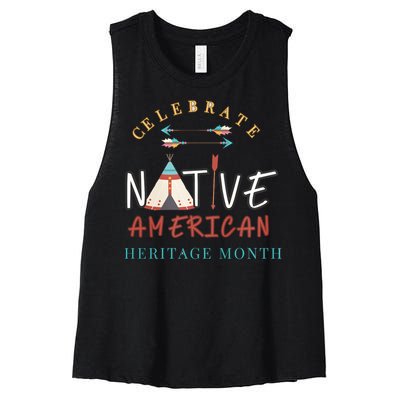 Celebrate Native American Heritage Month Women's Racerback Cropped Tank