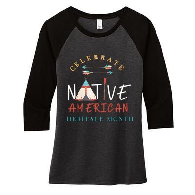 Celebrate Native American Heritage Month Women's Tri-Blend 3/4-Sleeve Raglan Shirt