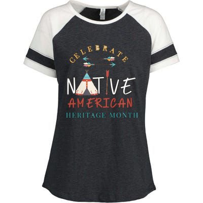 Celebrate Native American Heritage Month Enza Ladies Jersey Colorblock Tee