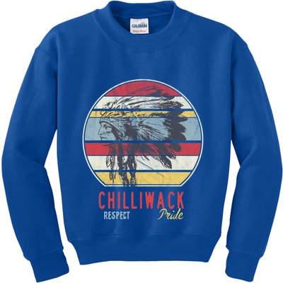 Chilliwack Native American Indian Tribe Respect Pride Retro Gift Kids Sweatshirt