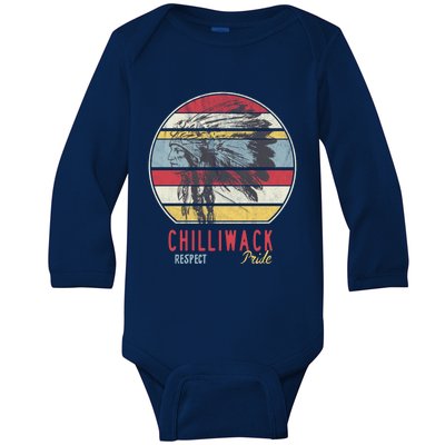 Chilliwack Native American Indian Tribe Respect Pride Retro Gift Baby Long Sleeve Bodysuit