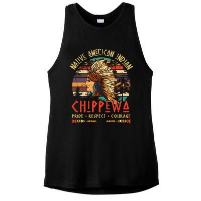 Chippewa Native American Indian Pride Indigenous Tribe Gift Ladies PosiCharge Tri-Blend Wicking Tank