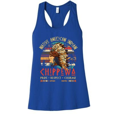 Chippewa Native American Indian Pride Indigenous Tribe Gift Women's Racerback Tank