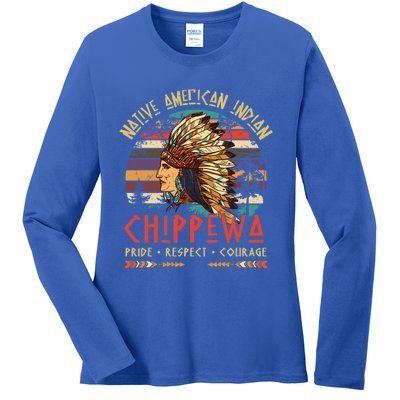 Chippewa Native American Indian Pride Indigenous Tribe Gift Ladies Long Sleeve Shirt