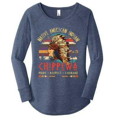 Chippewa Native American Indian Pride Indigenous Tribe Gift Women's Perfect Tri Tunic Long Sleeve Shirt