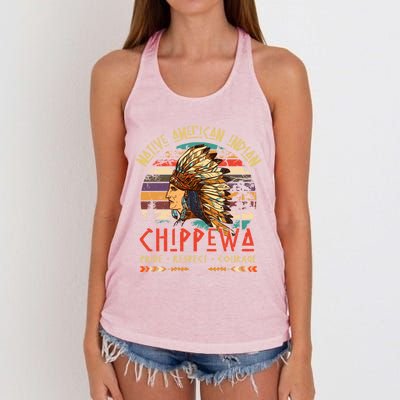 Chippewa Native American Indian Pride Indigenous Tribe Gift Women's Knotted Racerback Tank